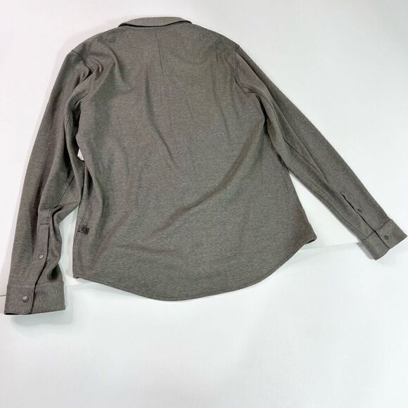 Lululemon Overshirt Mens Large Tan Heathered Rover Long Sleeve Soft Knit New - Picture 8 of 10